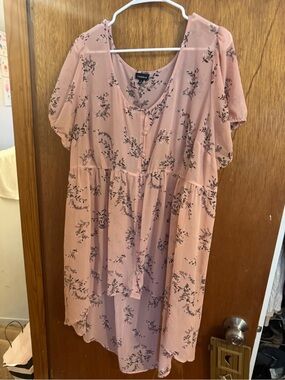 Torrid Blush Pink Floral Button-Front Dress